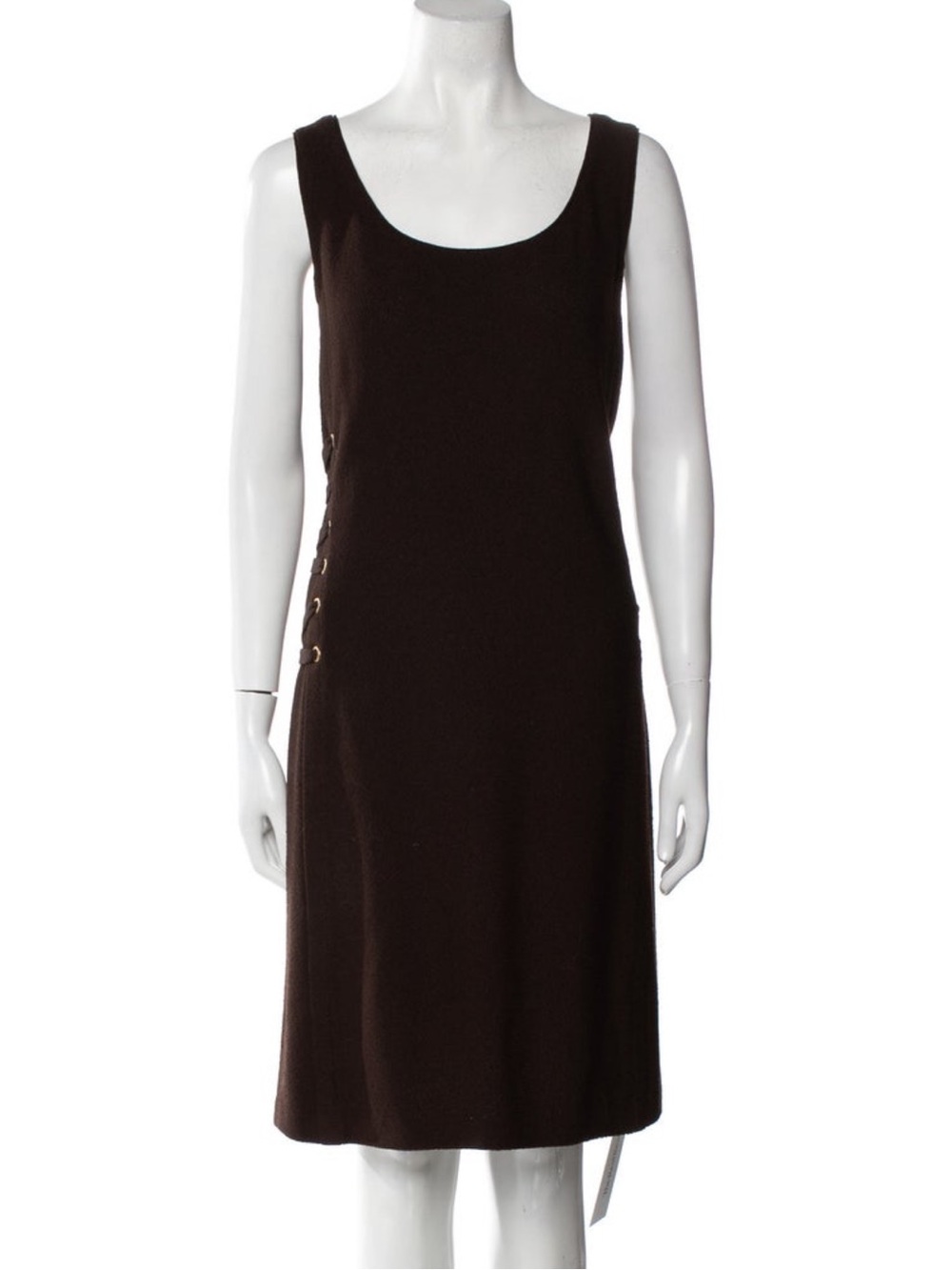 St. John Classic Sleeveless Brown Dress
